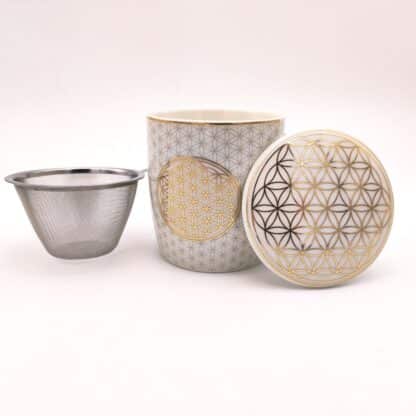 Tasse à thé infuseur fleur de vie – Image 3