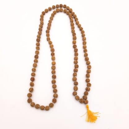 Mala rudraksha 108 grains avec houpe orange – Image 2