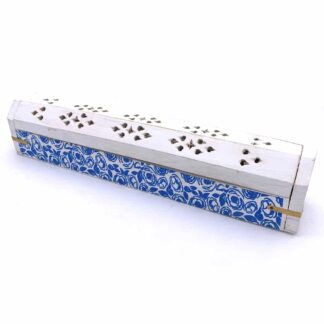 Boite Porte Encens Blanche & Bleue