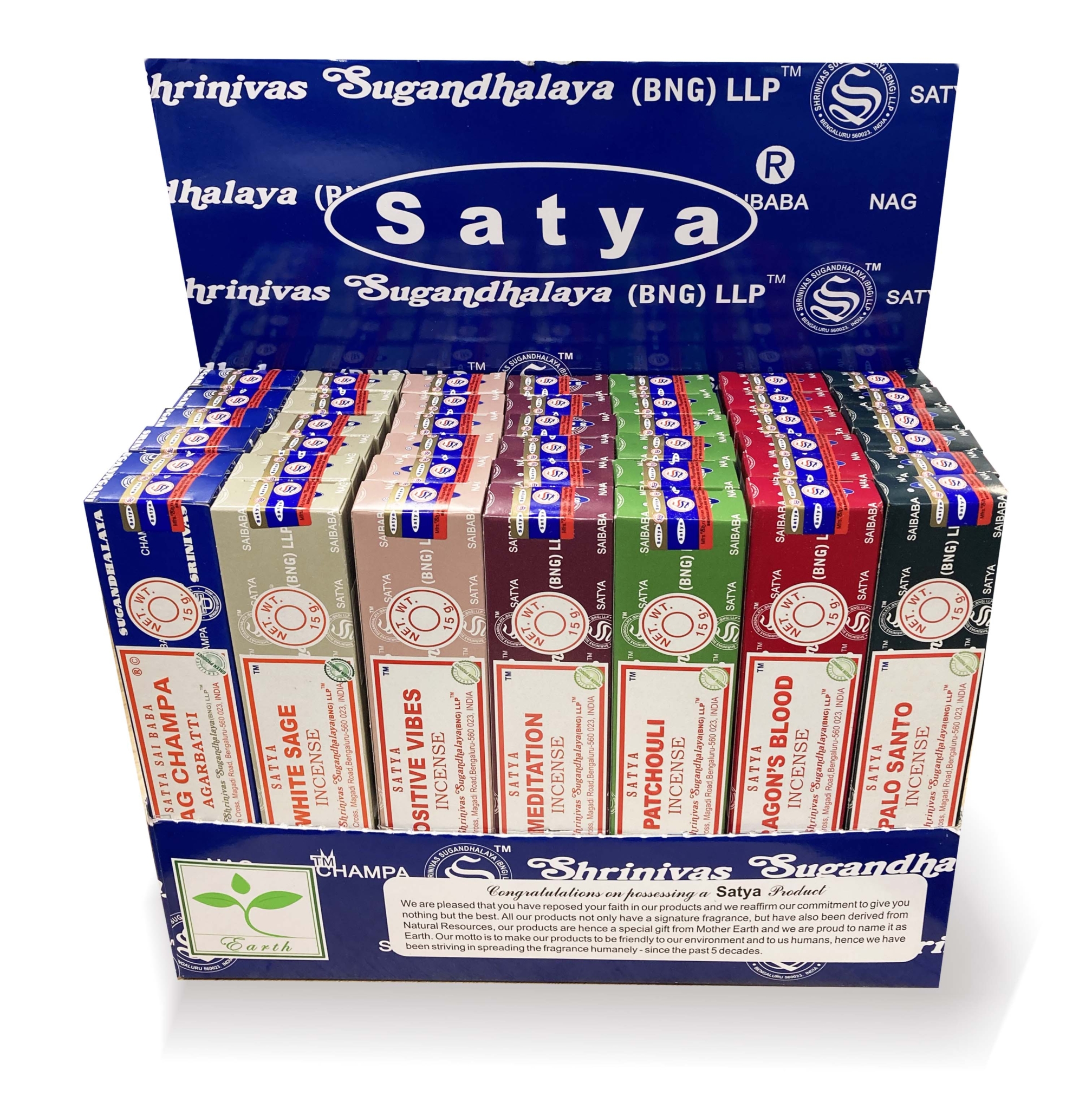 Pack Encens Satya 7 parfums (42 x 15g)